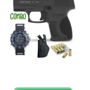 Retay P114 9MM Blank Gun with Watch , Holster & 10 Bullets