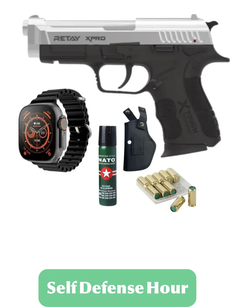 Retay XPro Chrome Blank Gun – Includes Holster, 10 Bullets