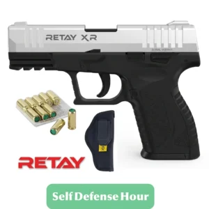 Retay XR Chrome Blank Gun – Includes Holster and 10 Bullets