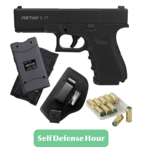 Retay G17 Blank Gun Black with Taser , Holster & 10 bullets